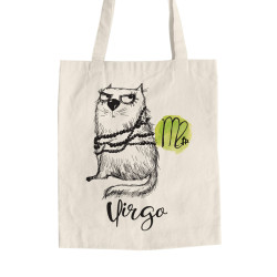 Αστείες Γάτες Ζώδια - Παρθένος (Τσάντα  Αγοράς)